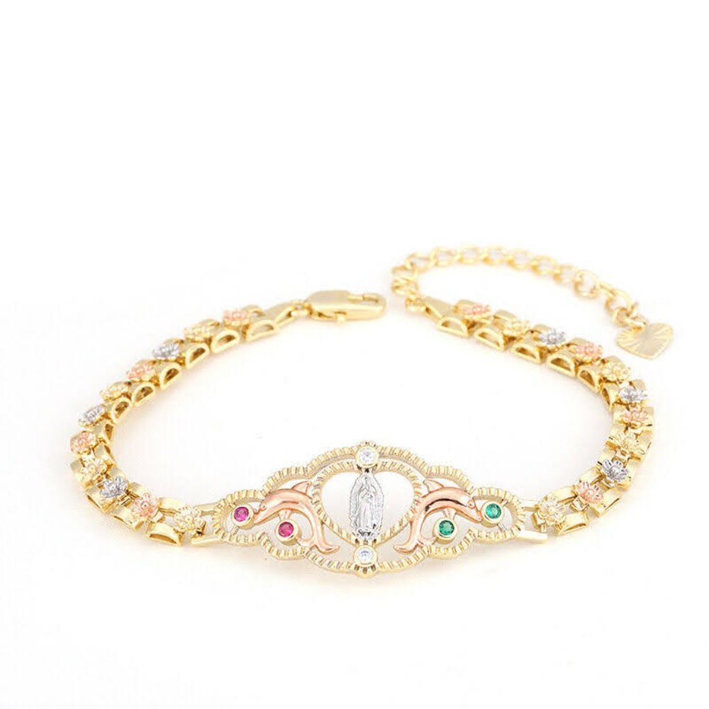 COPY - Gold Plated Virgin of Guadalupe Bracelet.